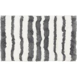 R+R Striped Bathroom Rug, 20 in x 32 in, Grey