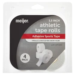 Meijer Athletic Tape Rolls, Adhesive Sports Tape, 1.5 In X 10 Yds, 4 Ct