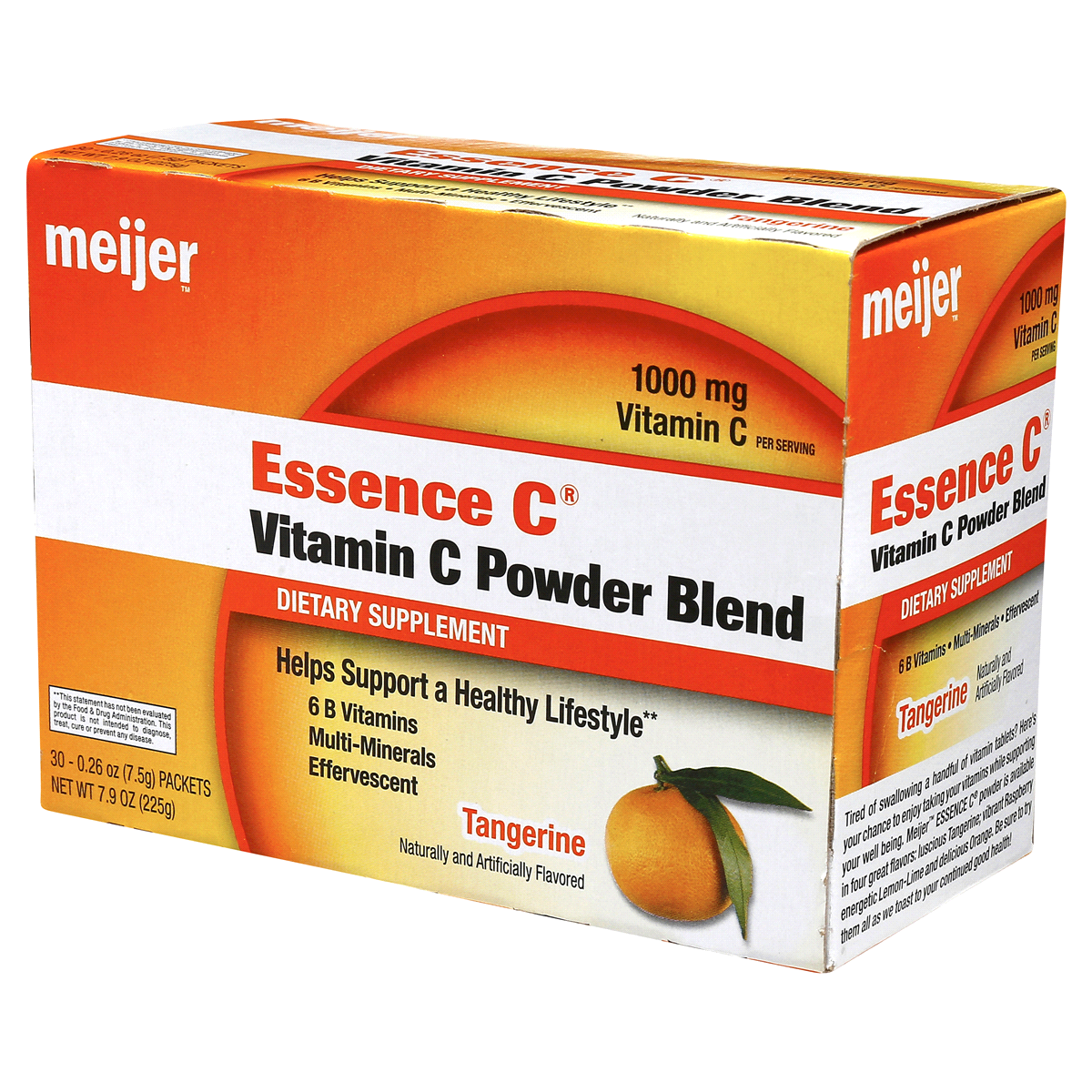 slide 5 of 7, Meijer Essence C Vitamin C Powder Blend, Tangerine, 30 ct