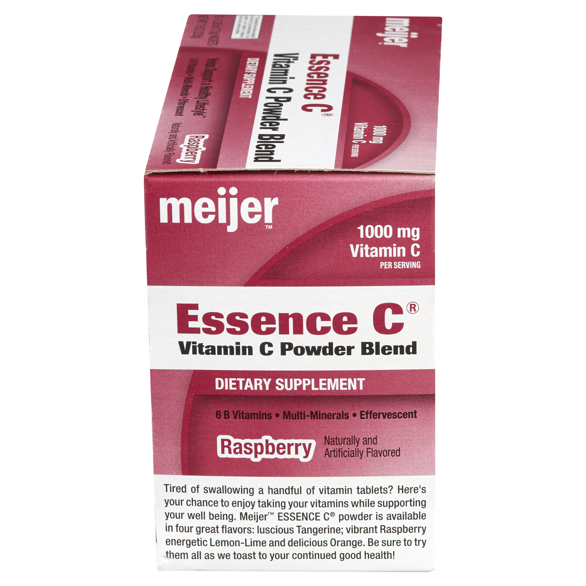 slide 8 of 8, Meijer Essence C Raspberry Powder Packets, 30 ct
