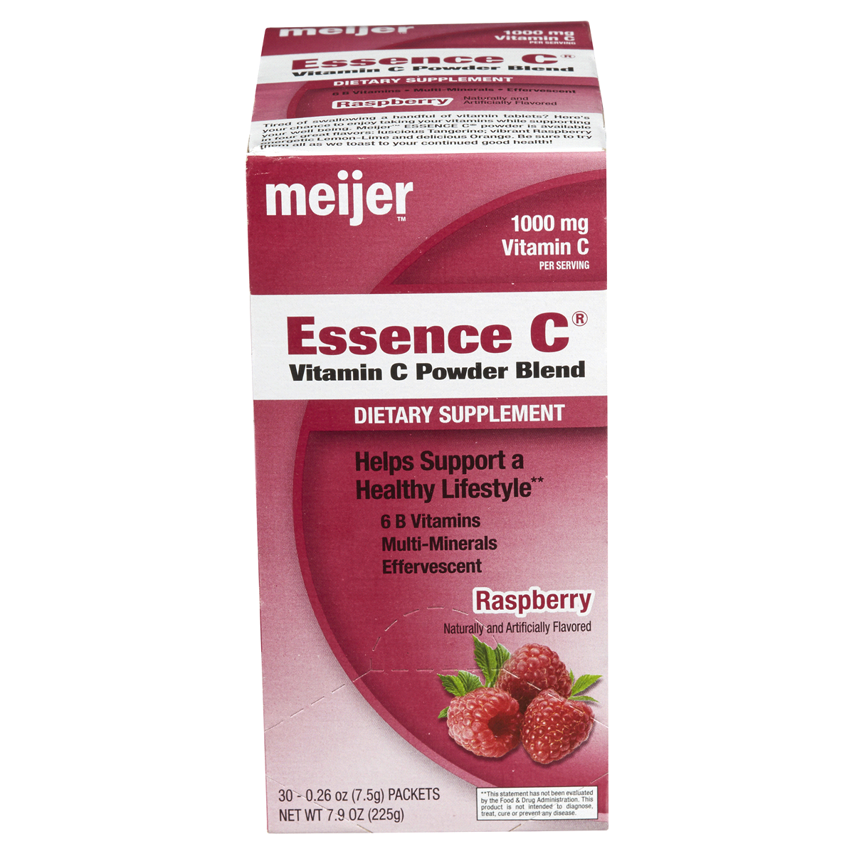 slide 6 of 8, Meijer Essence C Raspberry Powder Packets, 30 ct