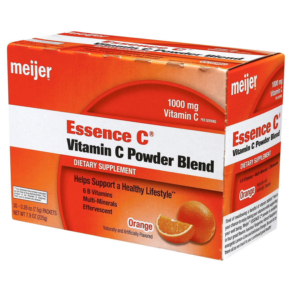 slide 4 of 7, Meijer Essence C Vitamin C Powder Blend, Orange, 30 ct