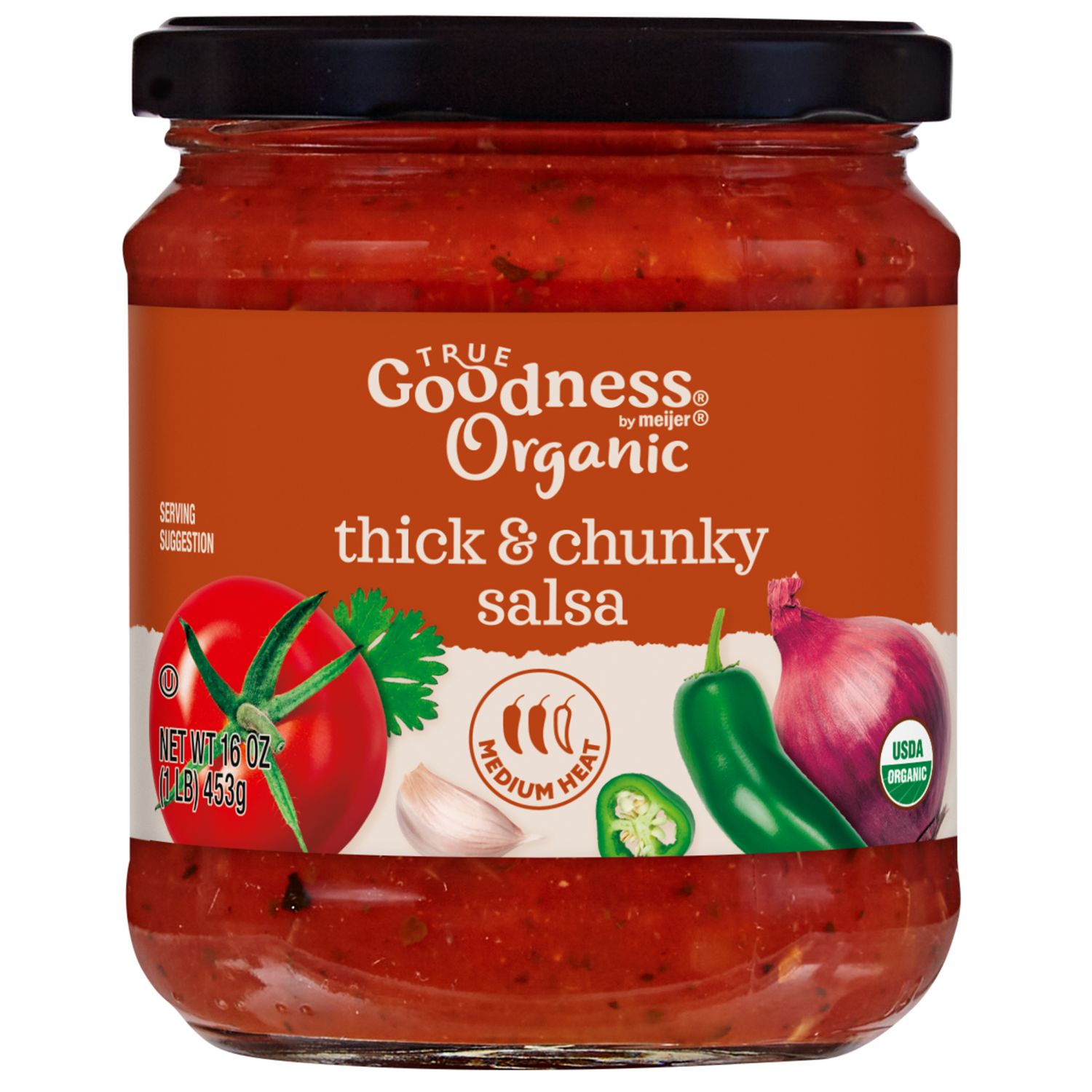 slide 1 of 3, Organic Thick & Chunky Salsa Medium, 16 Oz, 16 oz