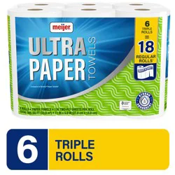Ultra Paper Towels, 6 Triple Rolls, White, 135 Sheets Per Roll