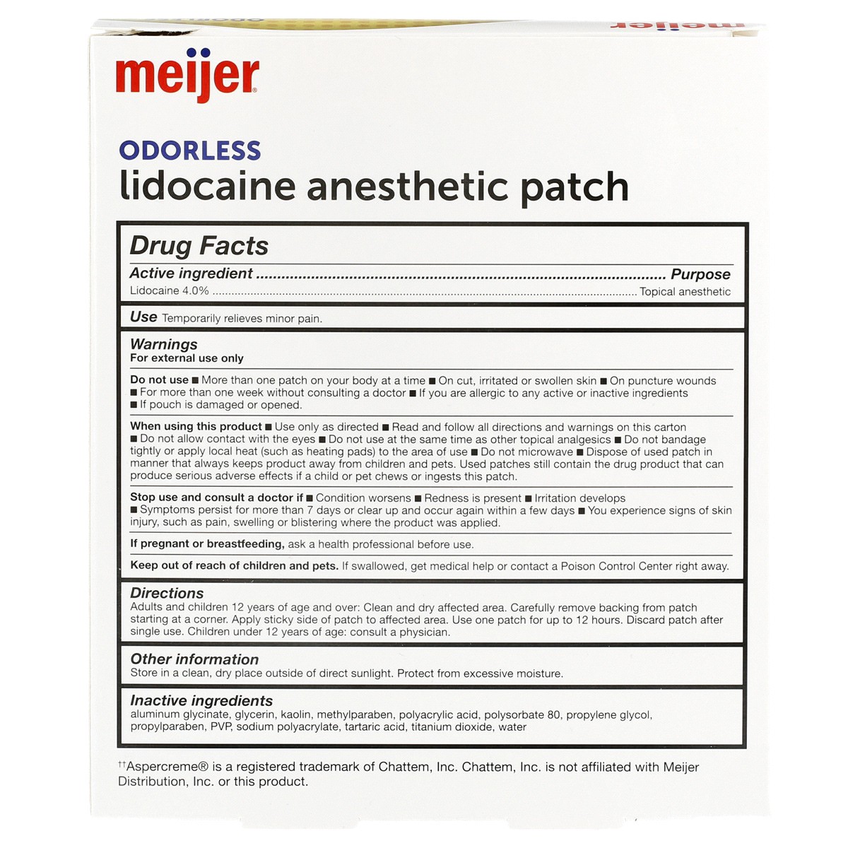 slide 2 of 3, Meijer Lidocaine Anesthetic Patch, 5 ct