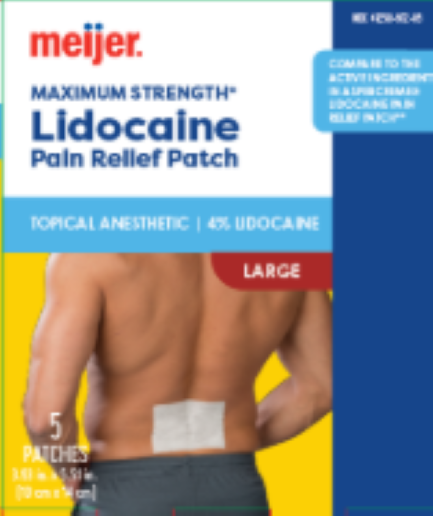 slide 1 of 2, Meijer Lidocaine Anesthetic Patch, 5 Ct, 5 ct