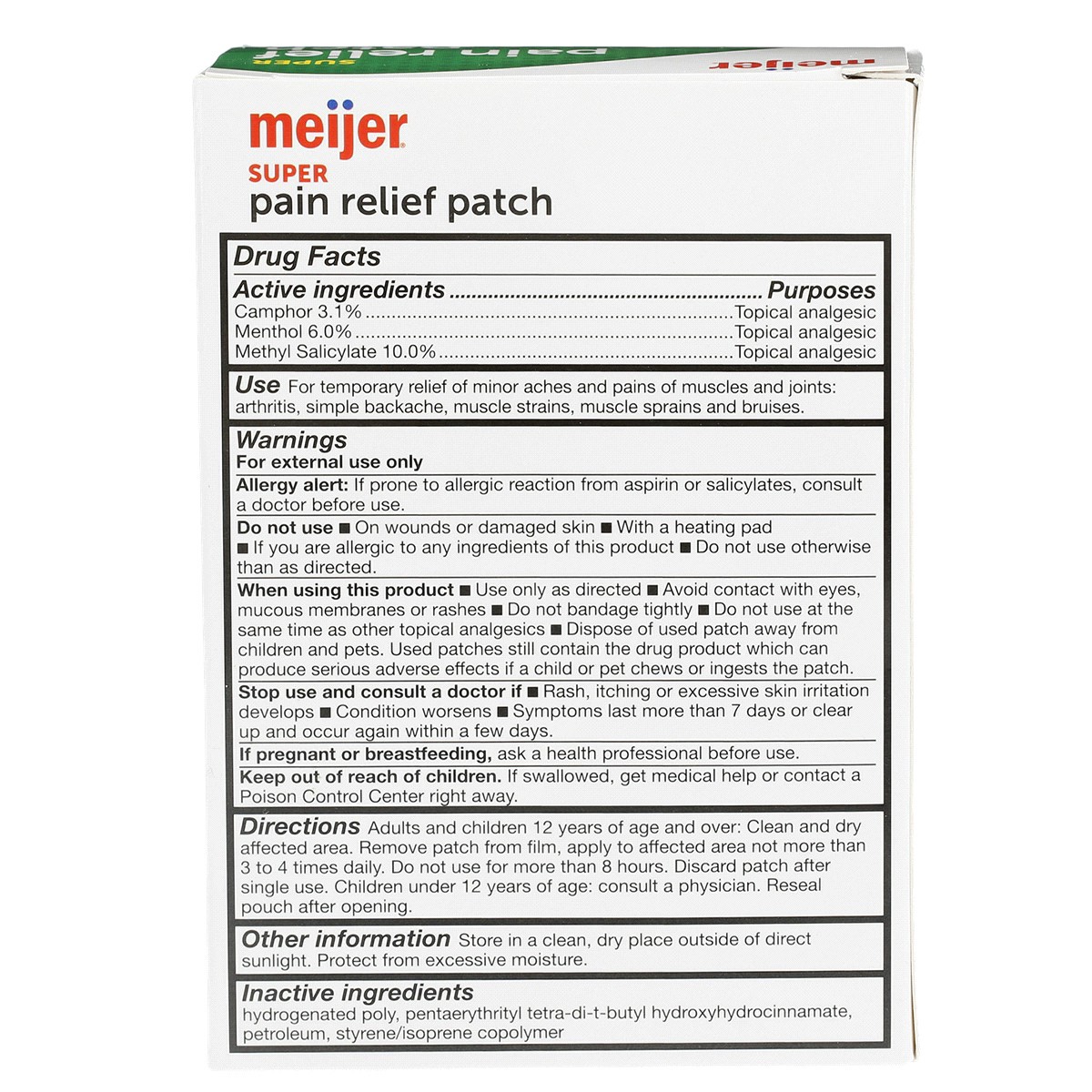 slide 2 of 3, Meijer Super Pain Relief Patch, 60 ct