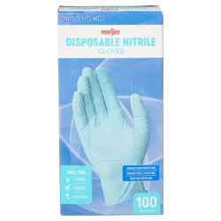 Meijer Disposable Nitrile Gloves, One Size Fits Most, 100 Ct