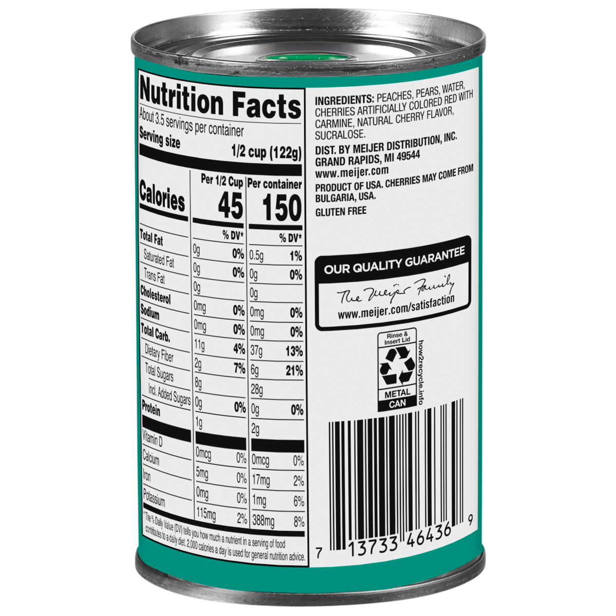 slide 2 of 2, Meijer Mixed Fruit with Extra Cherries, 14.5, 15 oz