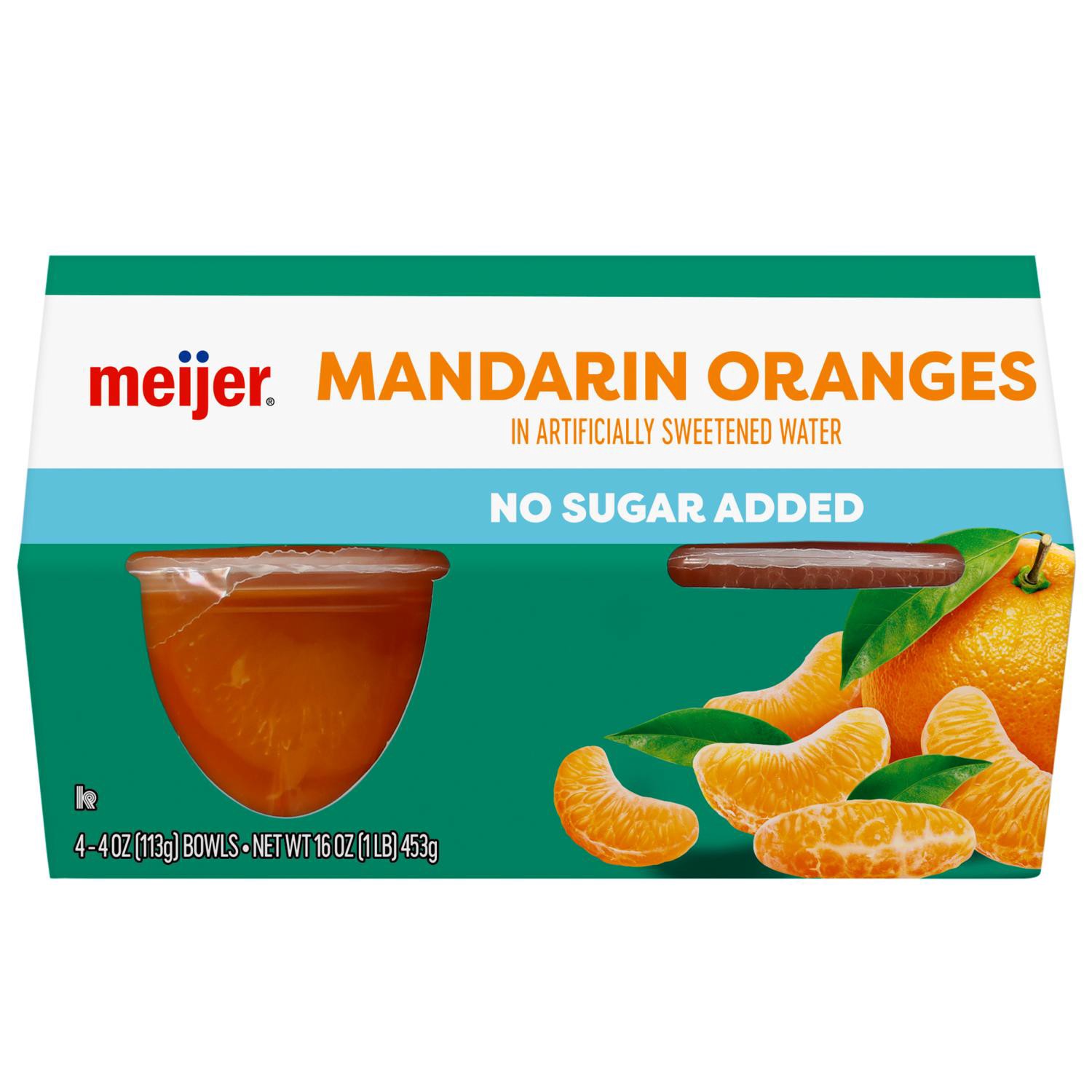 slide 1 of 2, No Sugar Added Mandarin Oranges, 4 Pack, 4 ct