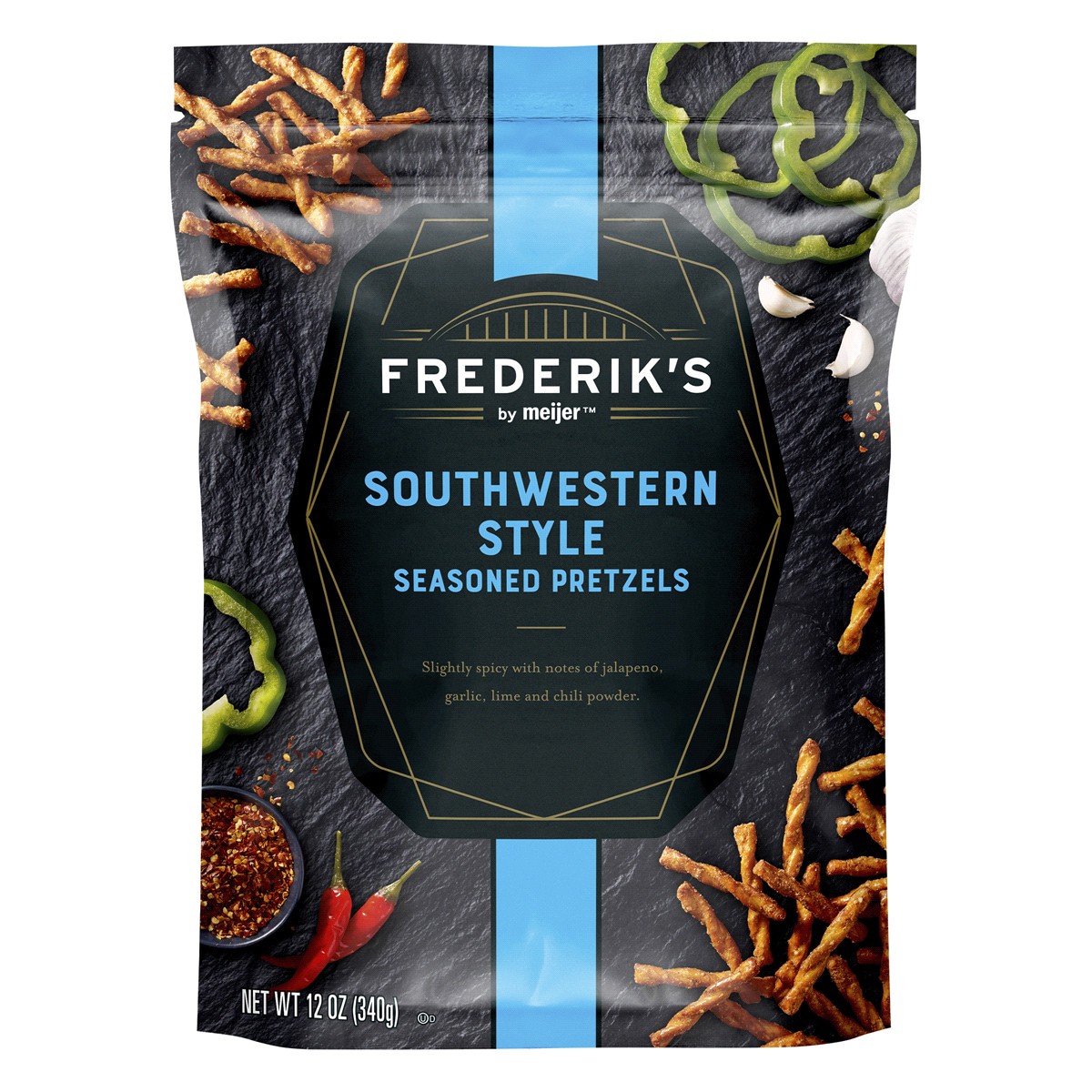slide 1 of 5, FREDERIKS BY MEIJER Frederik's Seasoned Pretzel Twists Southwest, 12 oz