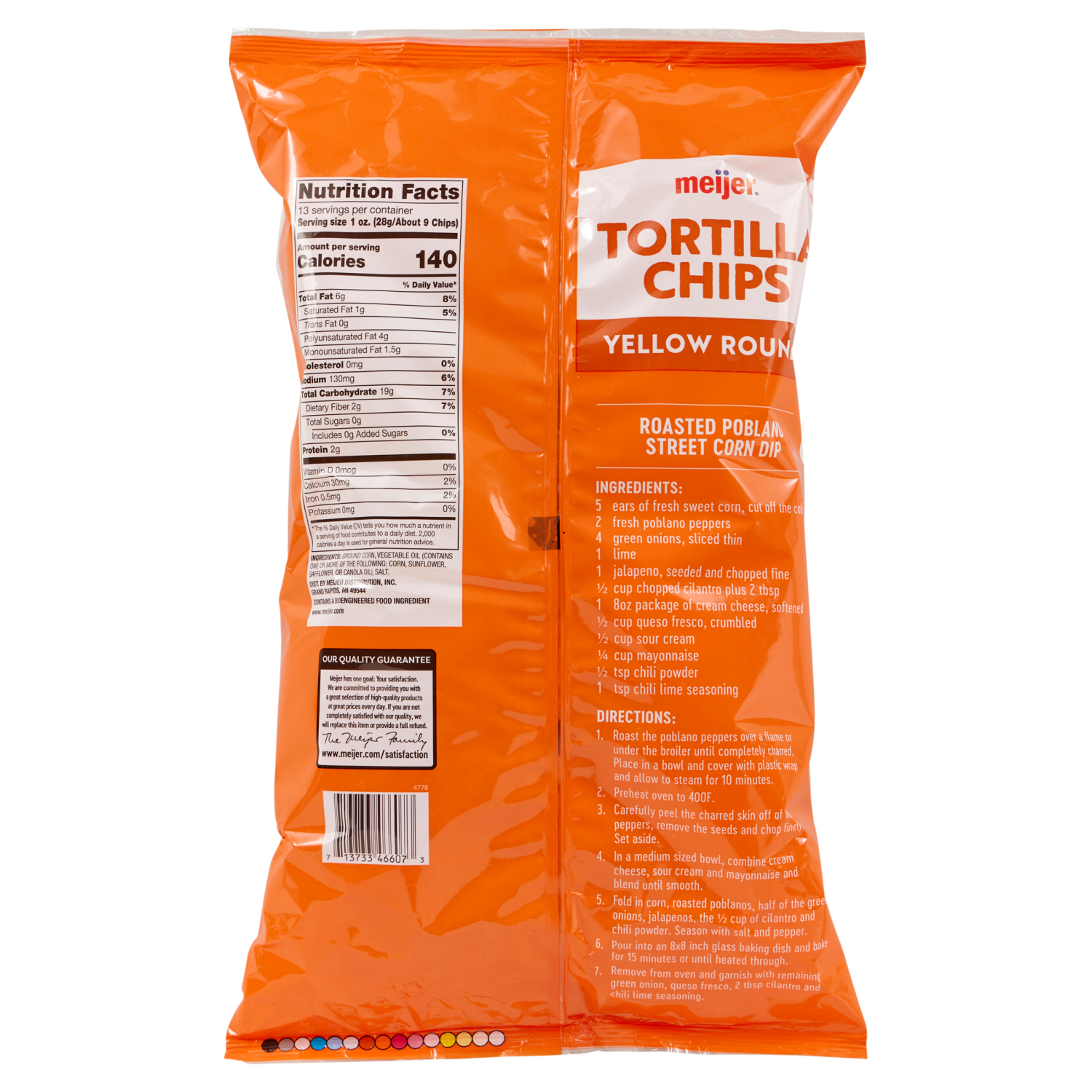 slide 2 of 2, Meijer Yellow Round Tortilla Chips, 13 oz