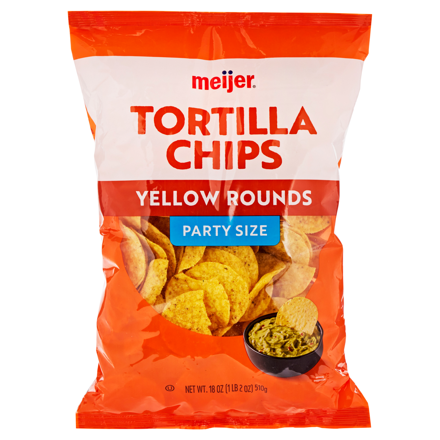 slide 1 of 2, Meijer Party Size Yellow Round Tortilla Chips, 18 Oz, 18 oz