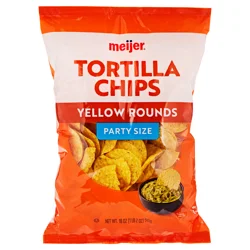 Meijer Party Size Yellow Round Tortilla Chips, 18 Oz