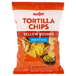 Meijer Party Size Yellow Round Tortilla Chips - 18 oz