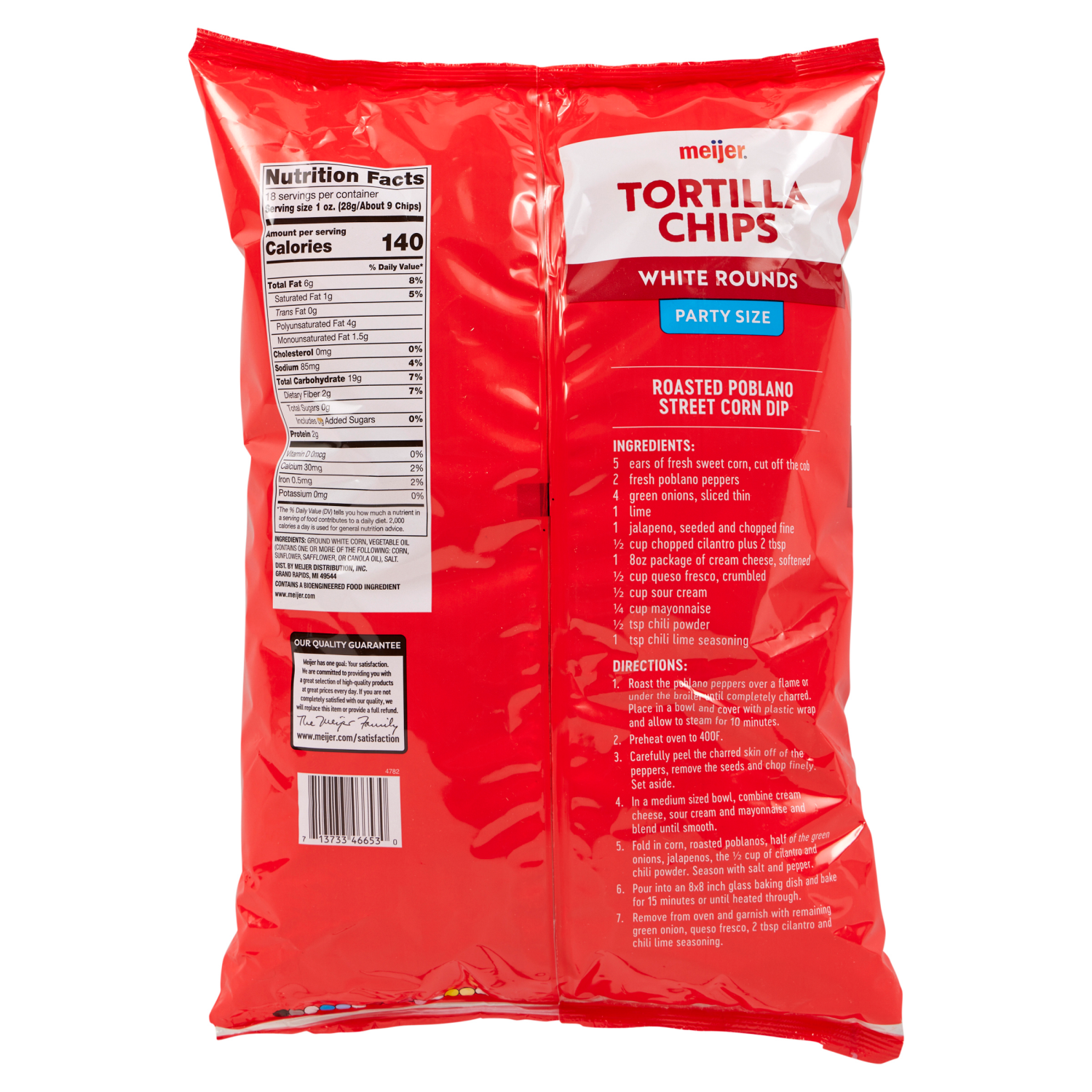 slide 2 of 2, Meijer Family Size White Tortilla Chips - 18 oz, 18 oz