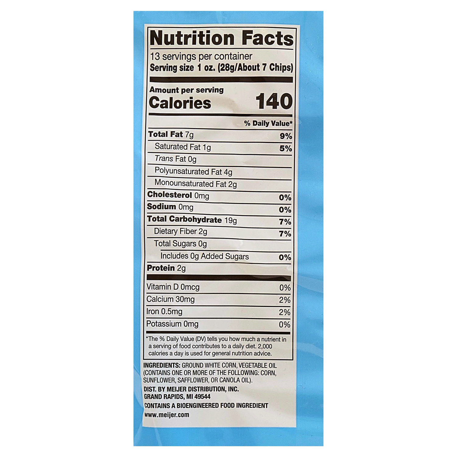 slide 4 of 4, Meijer No Salt Tortilla Chips - 13 oz, 13 oz