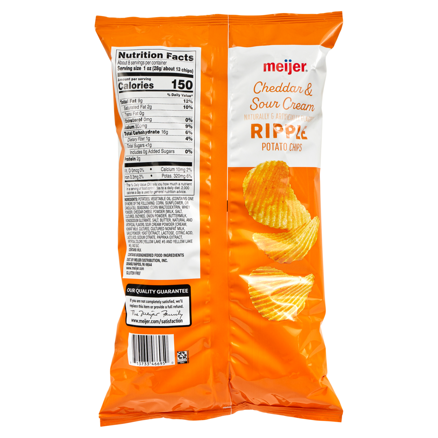 slide 2 of 6, Meijer Ripple Cheddar & Sour Cream Potato Chips, 7.75 oz