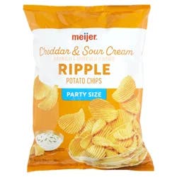Meijer Ripple Party Size Cheddar & Sour Cream Potato Chips