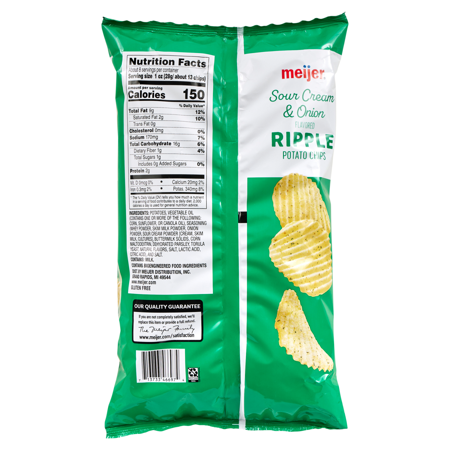slide 2 of 6, Meijer Ripple Sour Cream & Onion Potato Chips - 7.75 oz, 7.75 oz
