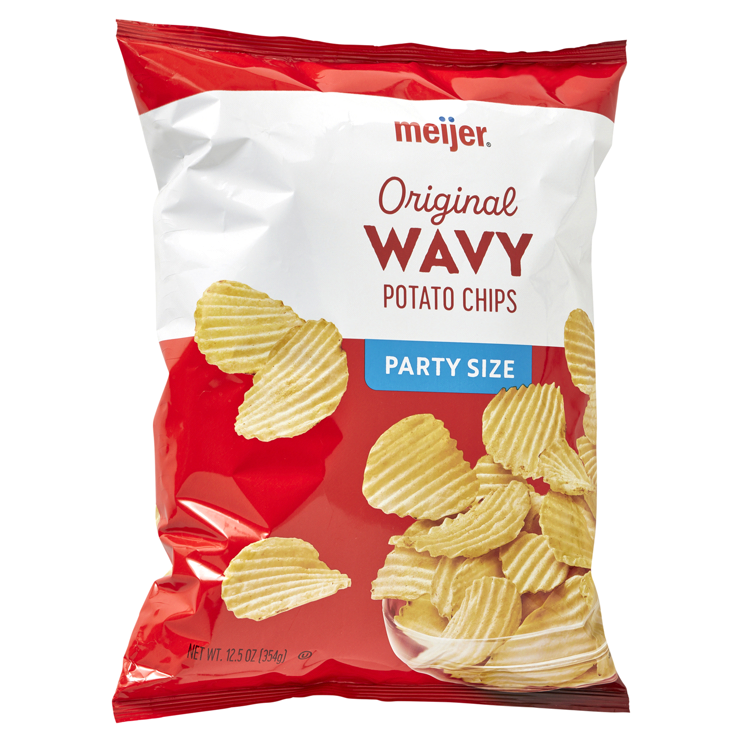 slide 4 of 4, Meijer Wavy Potato Chips Original Party Size, 12.5 oz