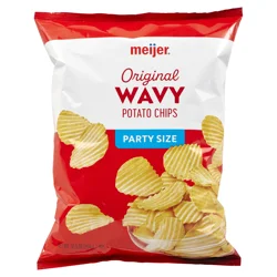 Meijer Wavy Potato Chips Original Party Size