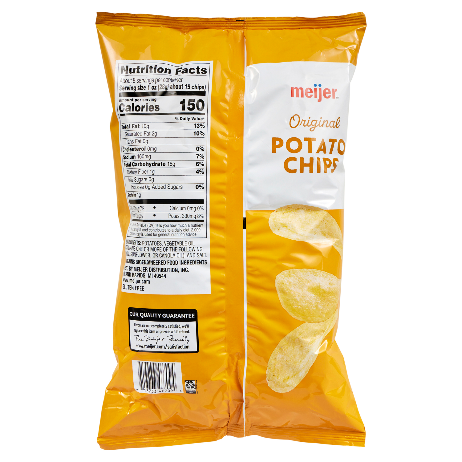 slide 2 of 6, Meijer Original Potato Chips - 7.75 oz, 7.75 oz
