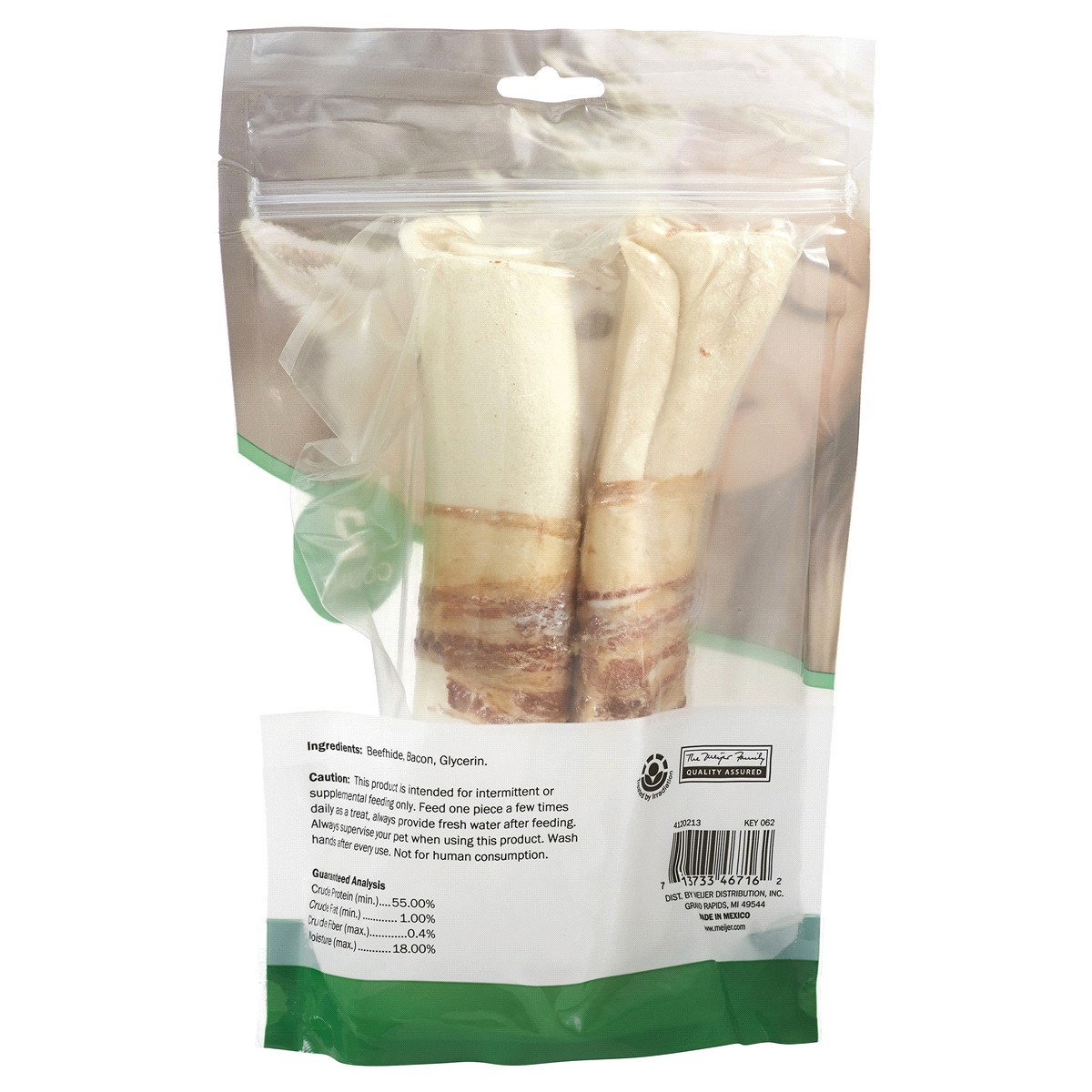 slide 2 of 2, Meijer 8 Bacon-Wrapped Rawhide Retriever Chew, 2 ct