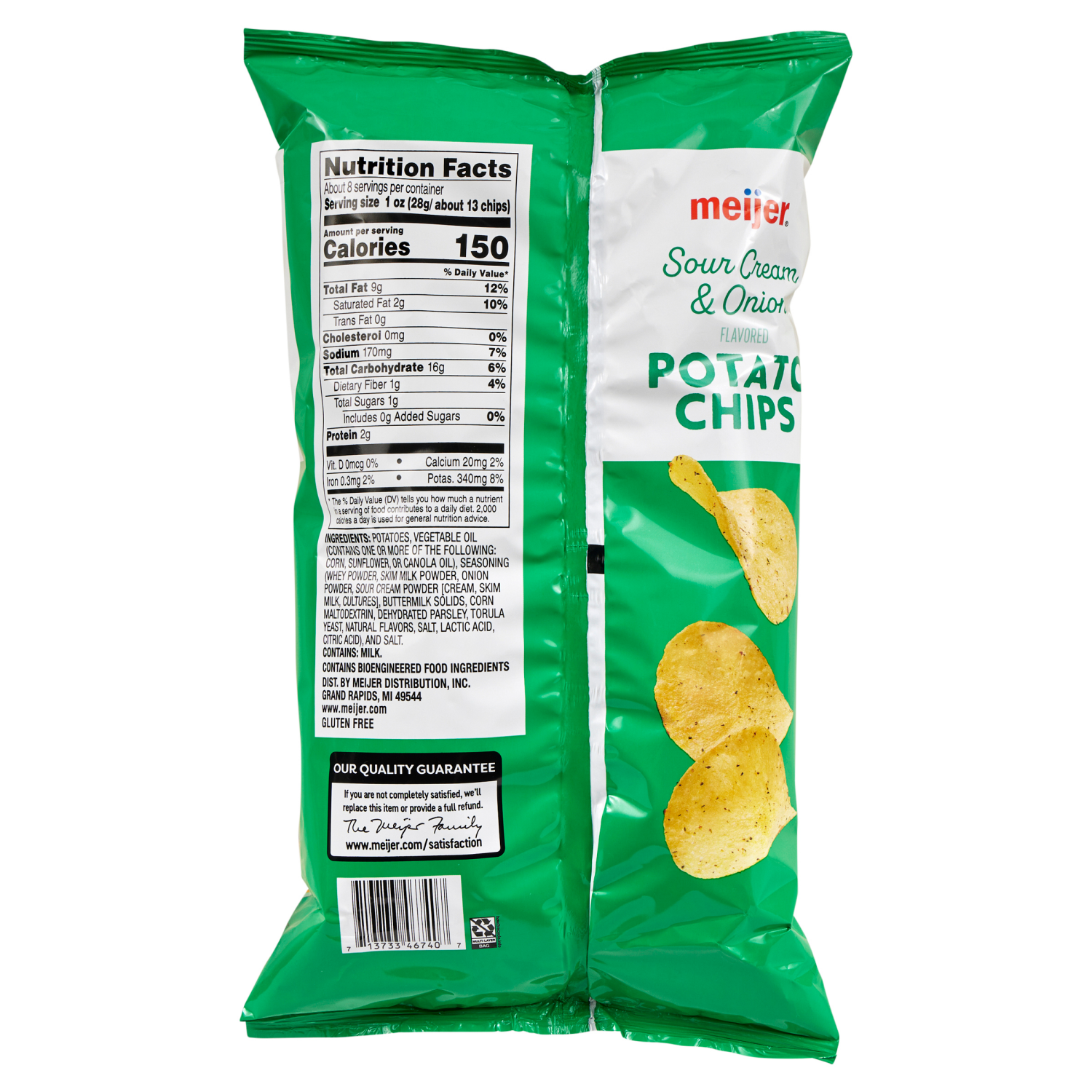 slide 2 of 6, Meijer Sour Cream & Onion Potato Chips, 7.75 oz