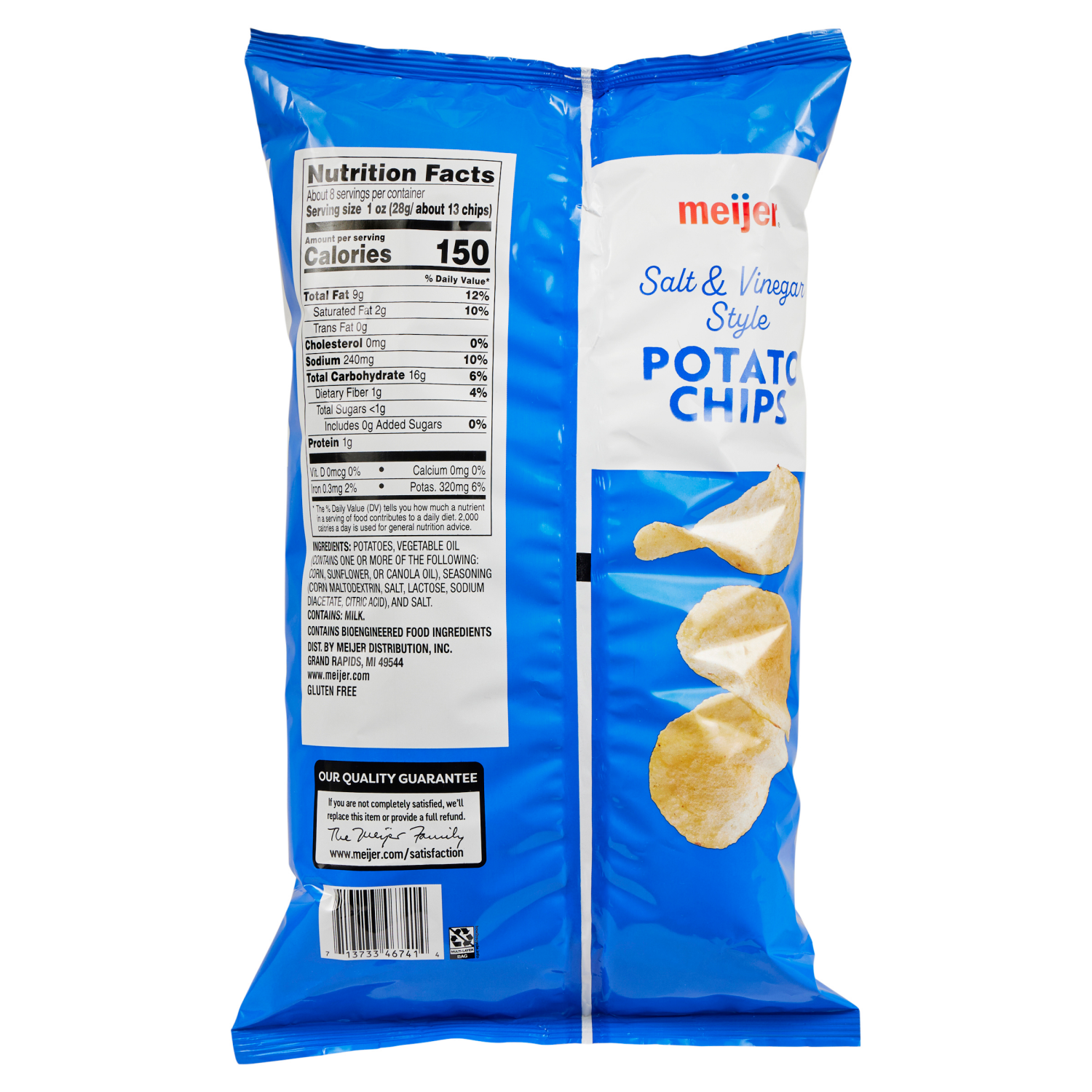 slide 2 of 6, Meijer Salt & Vinegar Potato Chips, 7.75 oz