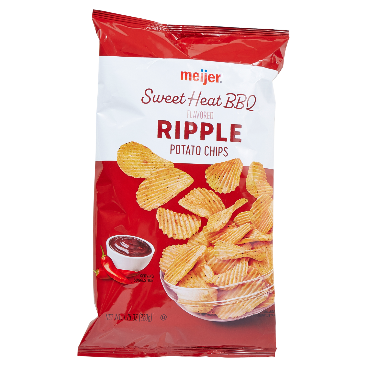 slide 5 of 6, Meijer Ripple Sweet Heat BBQ Potato Chips, 7.75 oz, 7.75 oz