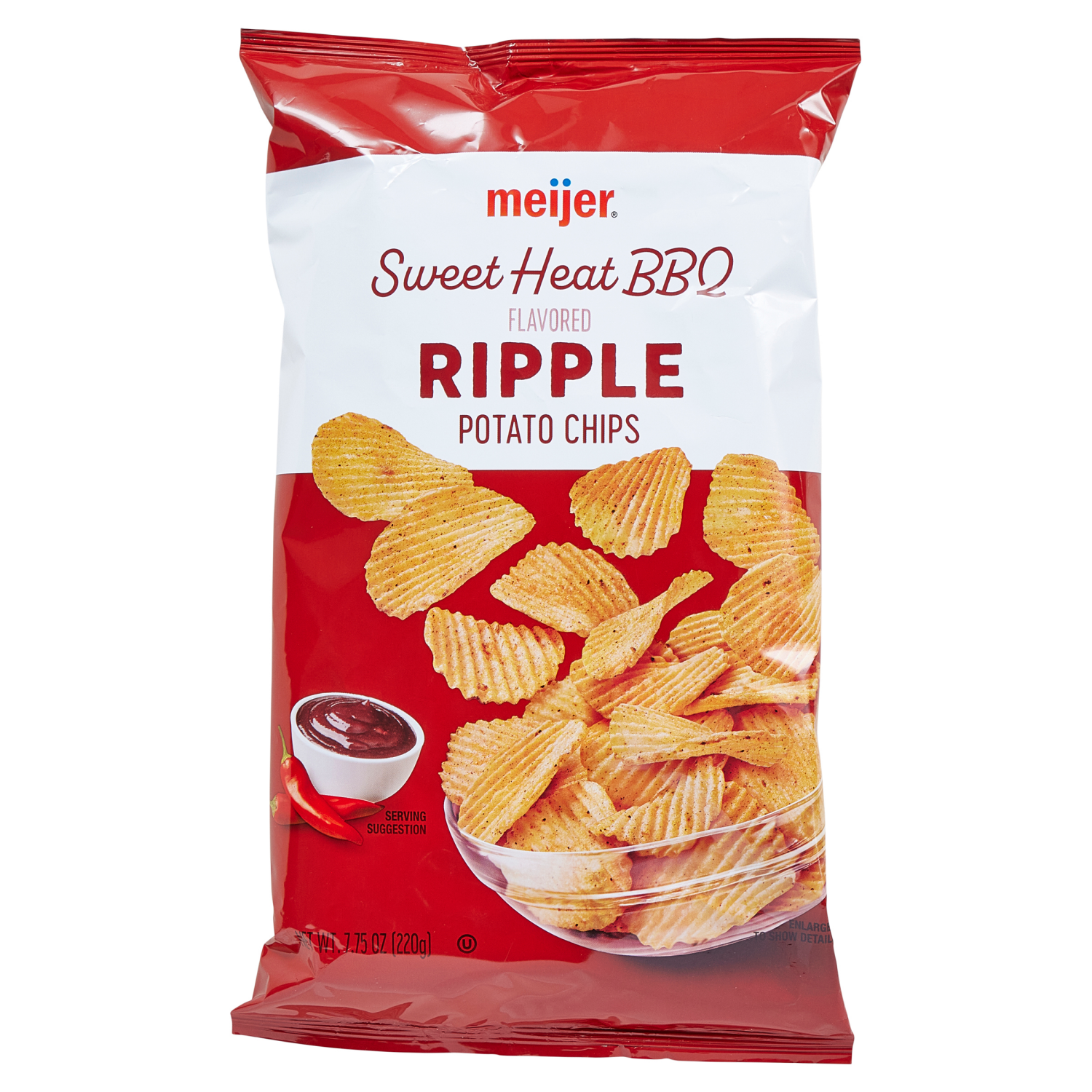 slide 6 of 6, Meijer Ripple Sweet Heat BBQ Potato Chips, 7.75 oz, 7.75 oz