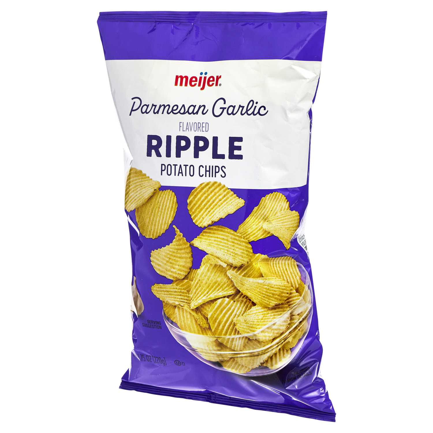 slide 4 of 5, Meijer Ripple Parmesan Garlic Potato Chips, 7.75 oz