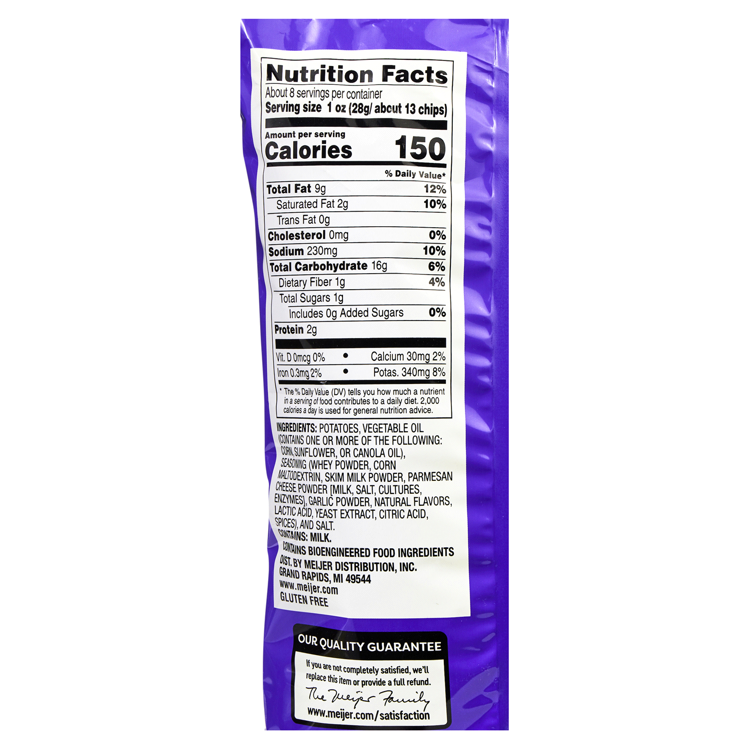 slide 5 of 5, Meijer Ripple Parmesan Garlic Potato Chips, 7.75 oz