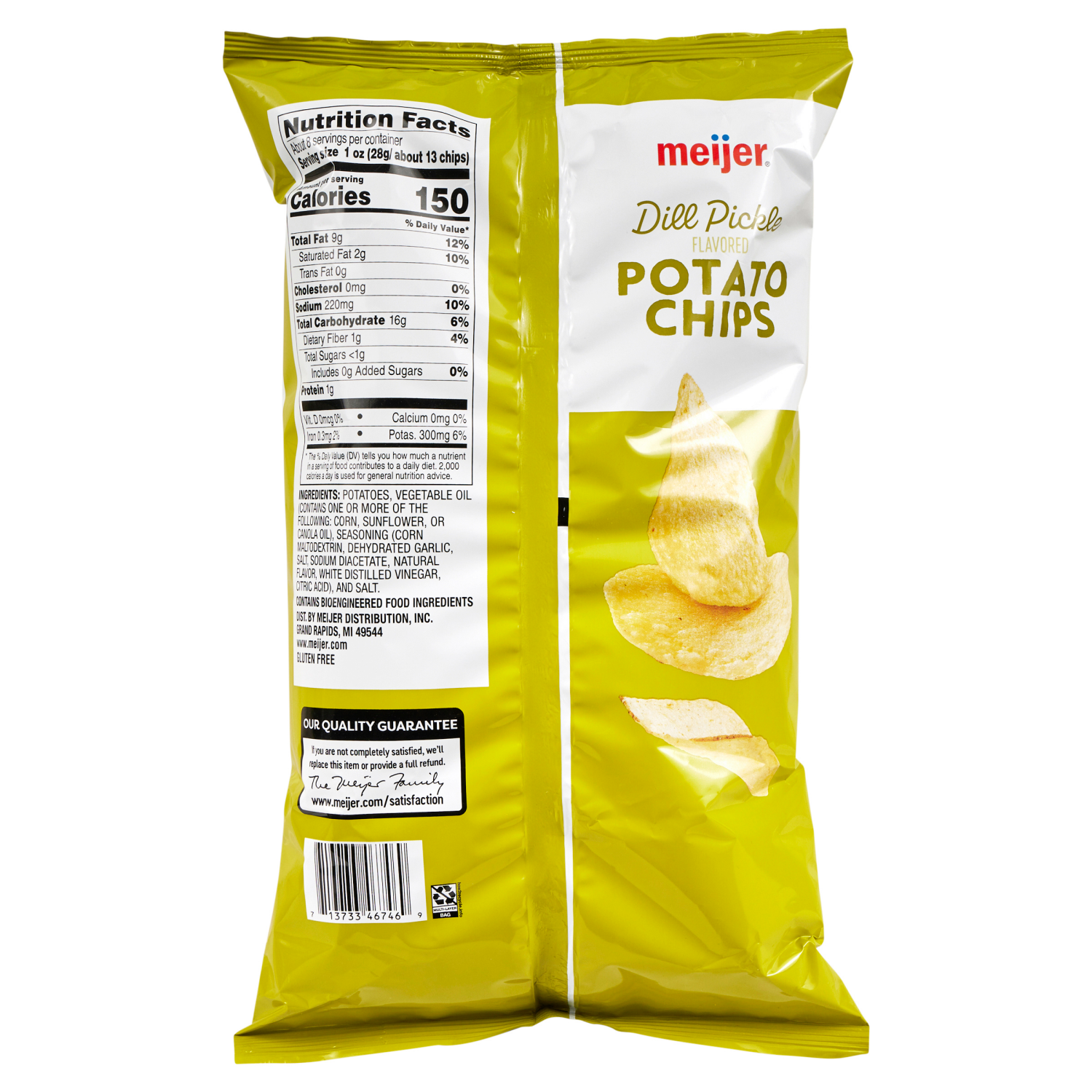 slide 2 of 6, Meijer Dill Pickle Potato Chips, 7.75 oz