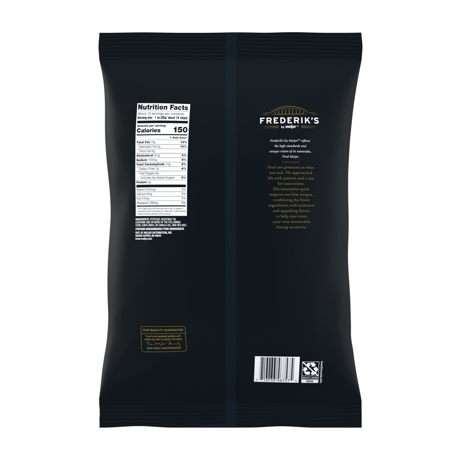 slide 2 of 2, FREDERIKS BY MEIJER Frederik's by Meijer Original Kettle Chips Party Size, 13 oz