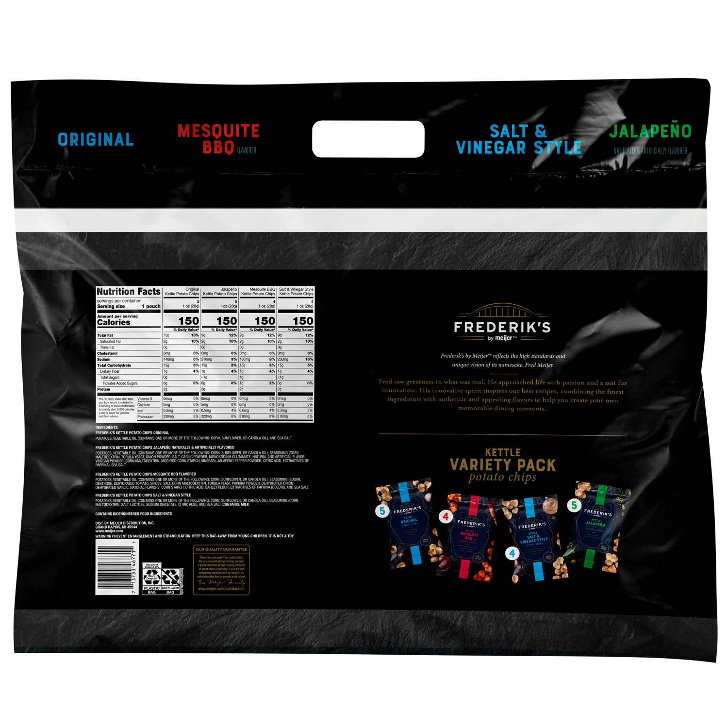 slide 2 of 2, Frederik's by Meijer Kettle Chips Variety Pack - 18 ct; 18 oz, 18 ct; 18 oz