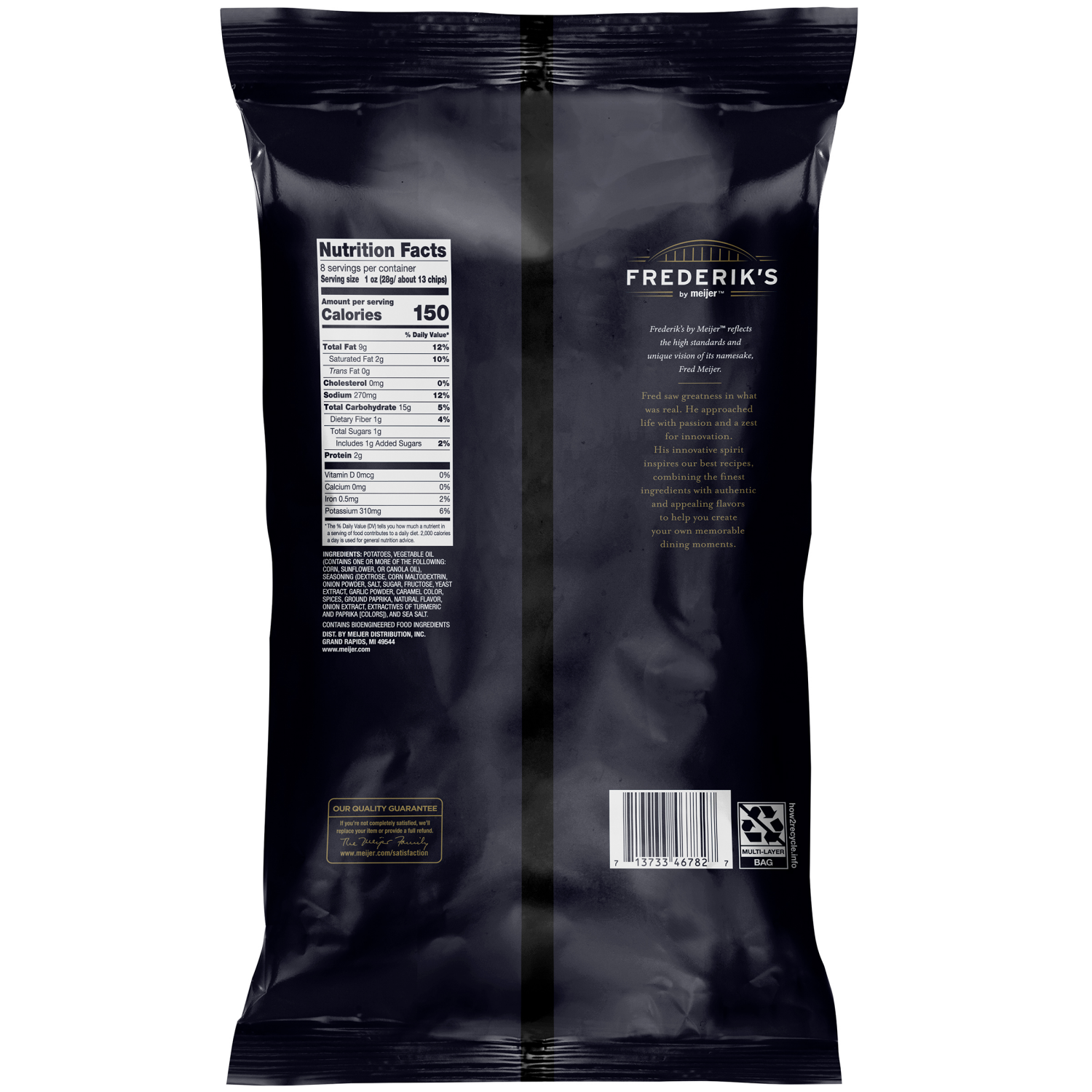 slide 2 of 2, FREDERIKS BY MEIJER Frederik's by Meijer Crinkle Kettle Chips Sweet Maui Onion, 8 oz