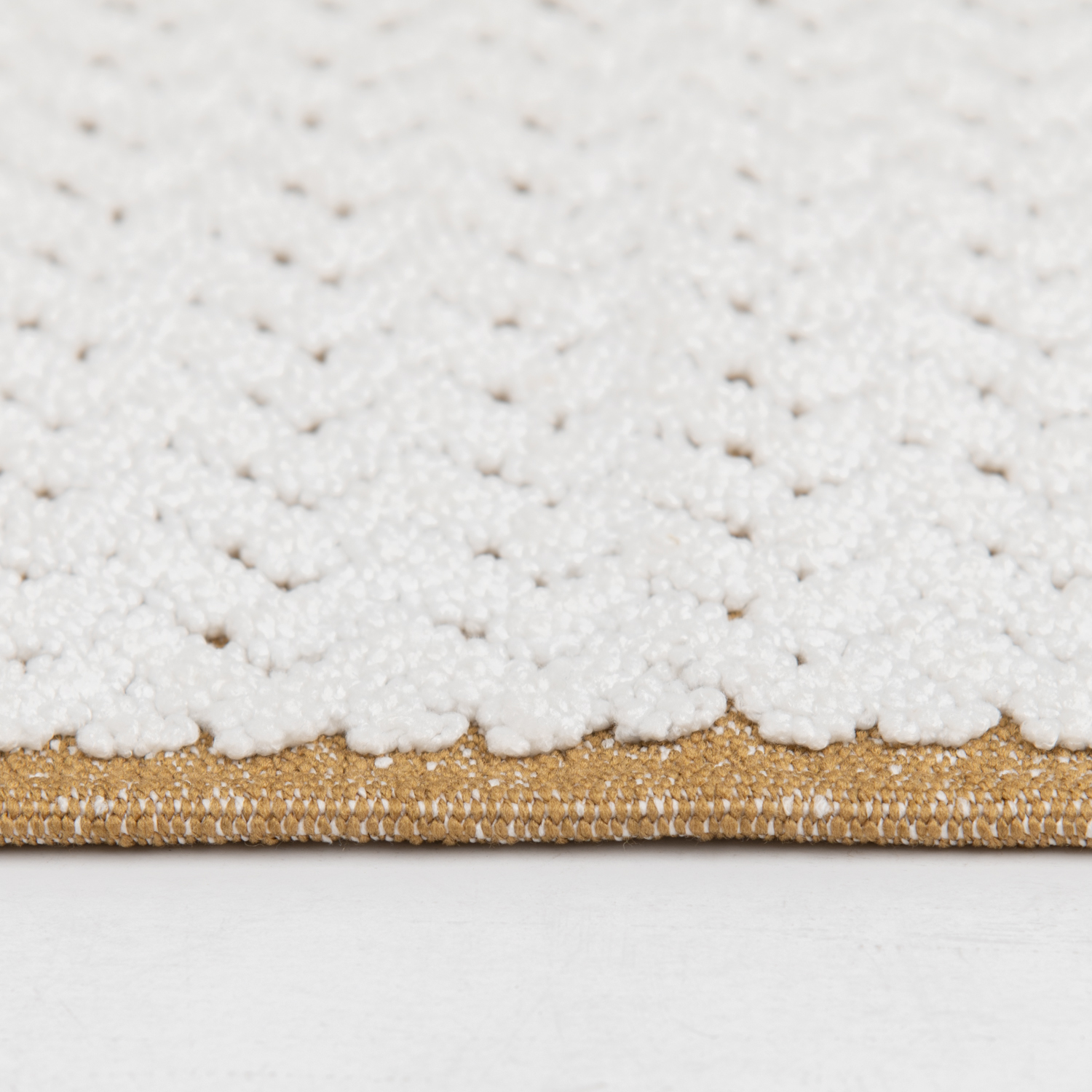 slide 3 of 4, R+R Border Bathroom Rug, 20 in x 32 in, Mustard, 1 ct