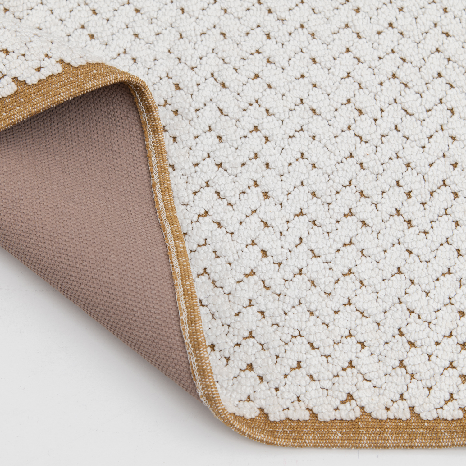 slide 4 of 4, R+R Border Bathroom Rug, 20 in x 32 in, Mustard, 1 ct