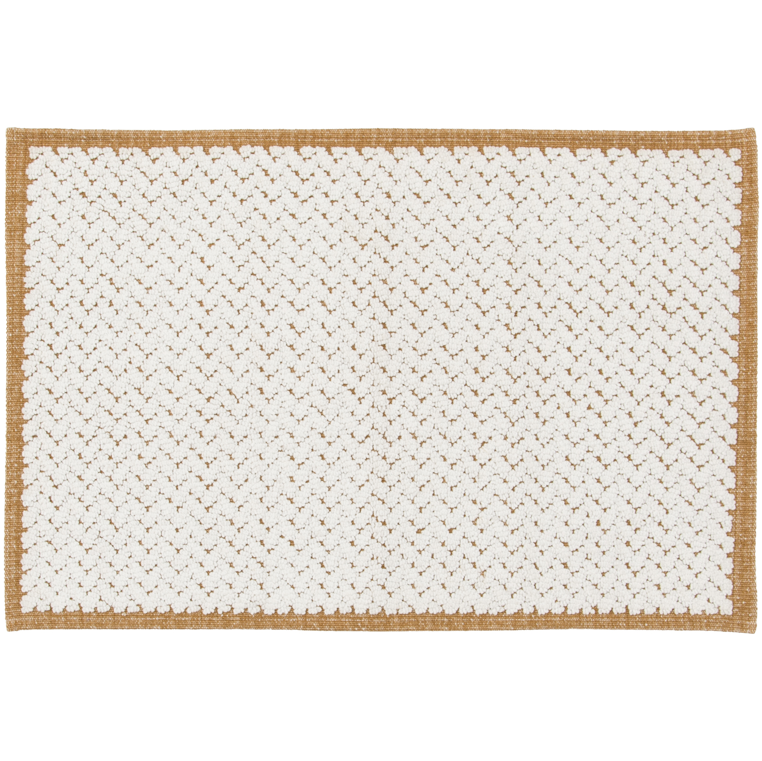 slide 1 of 4, R+R Border Bathroom Rug, 20 in x 32 in, Mustard, 1 ct