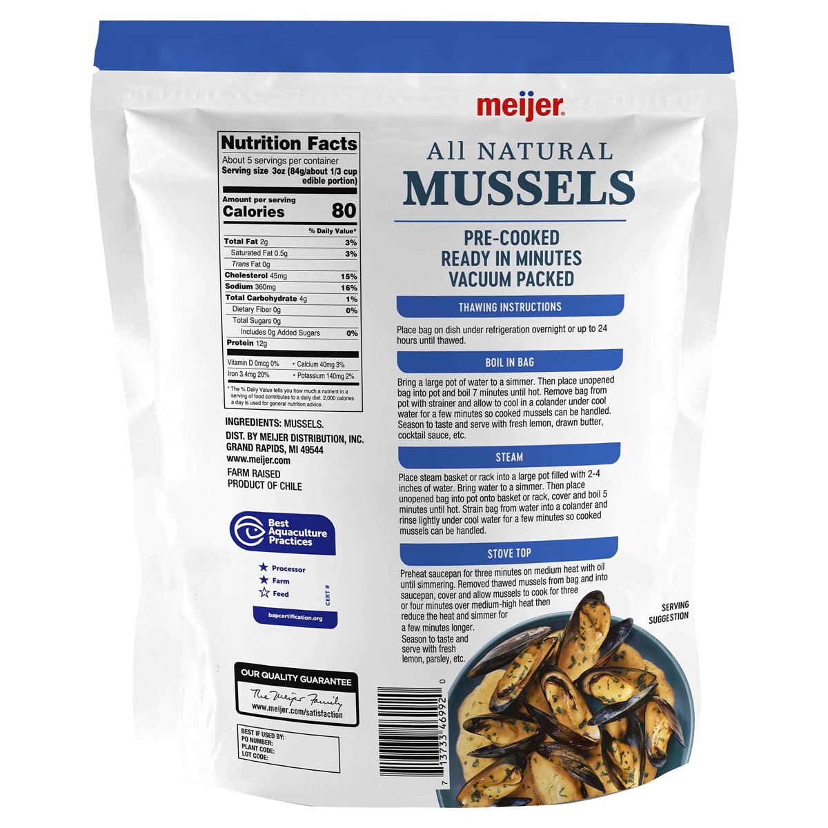 slide 2 of 2, Meijer Mussels All Natural, 1 lb
