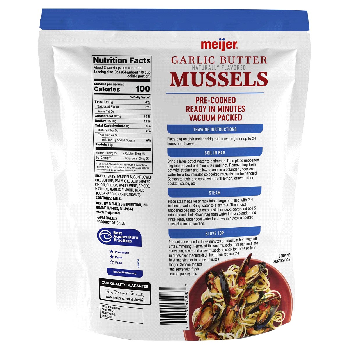 slide 2 of 2, Meijer Mussels Garlic Butter, 1 lb