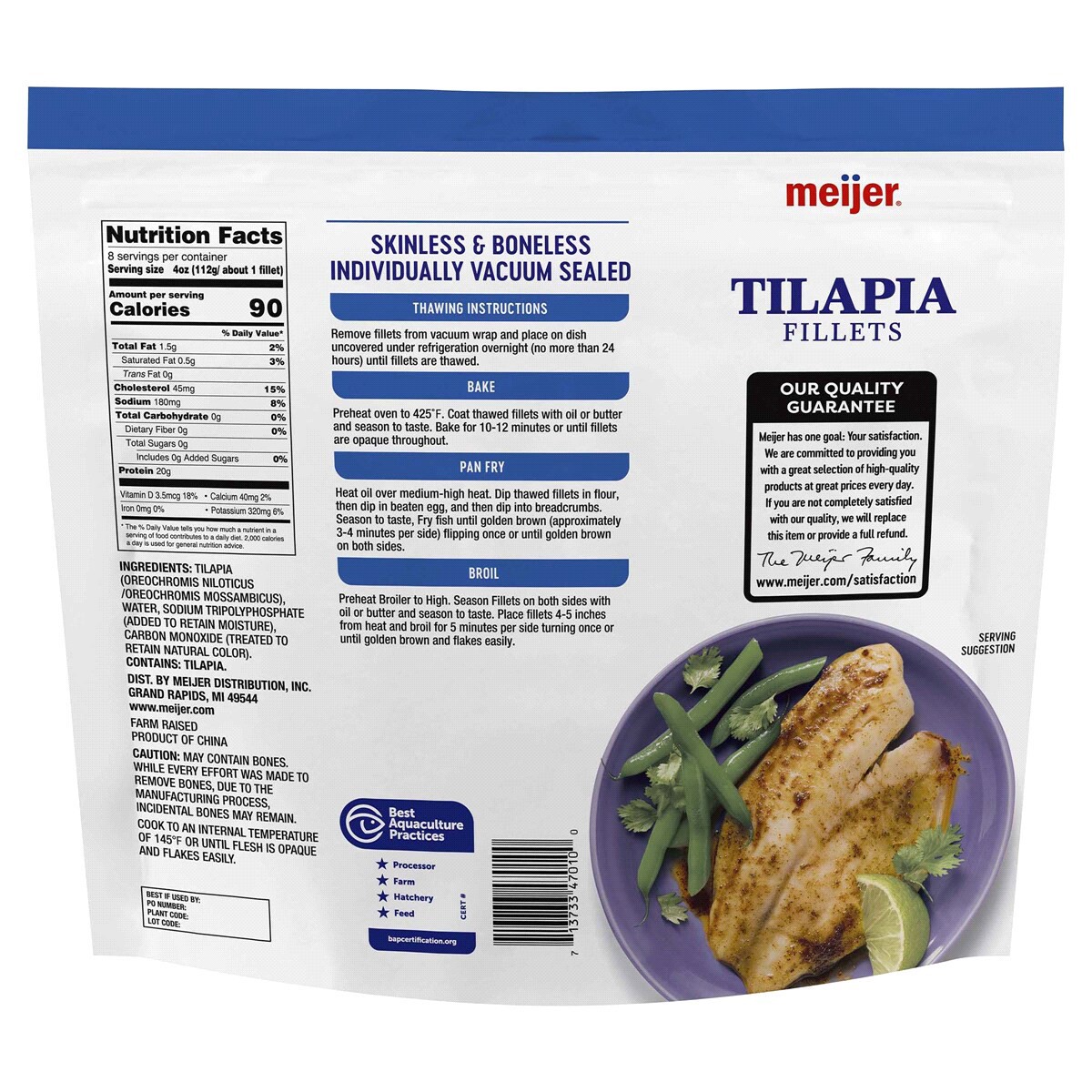 slide 2 of 2, Meijer Tilapia 2 lb, 2 lb