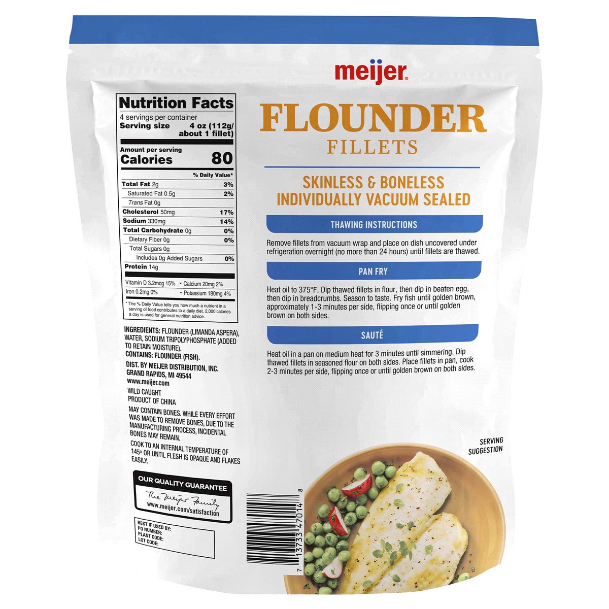 slide 2 of 2, Meijer Flounder Fillets 1Lb, 1 lb