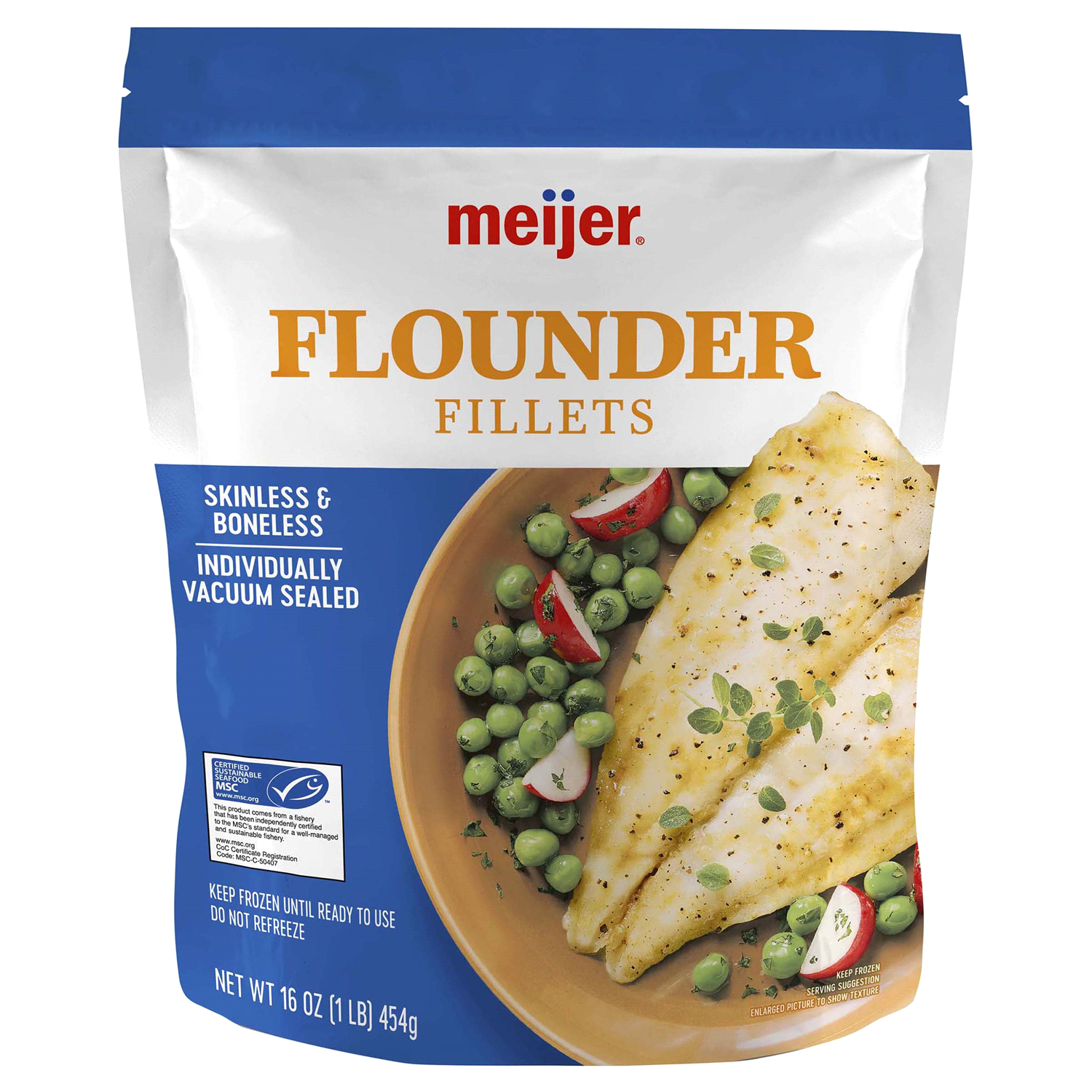 slide 1 of 2, Meijer Flounder Fillets 1Lb, 1 lb