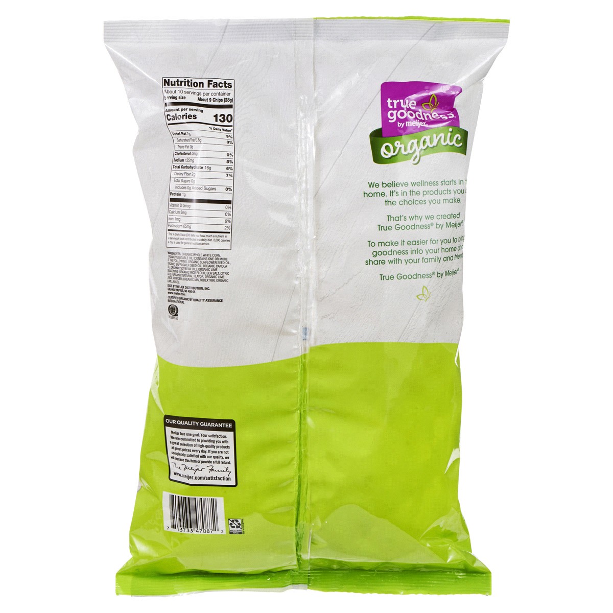 slide 7 of 9, True Goodness Org Tort Chip Rest White Sea Salt Lime, 10.1 oz