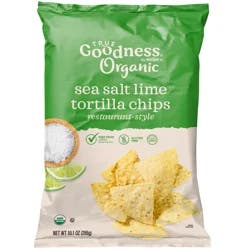 True Goodness Organic Restaurant Style Sea Salt Lime Tortilla Chips, 10.1 Oz