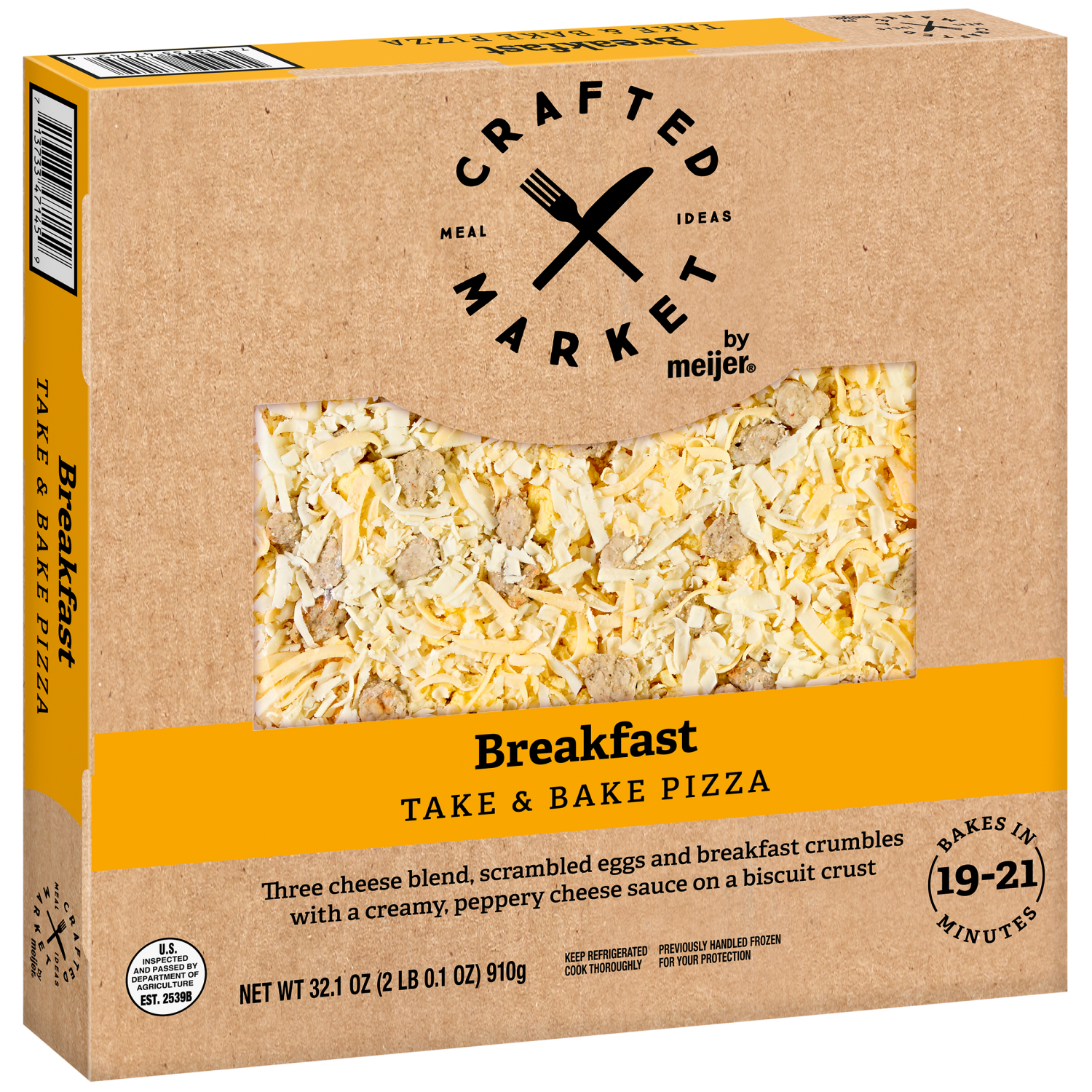 slide 4 of 5, Crafted Market by Meijer Breakfast Pizza, 32.1 oz, 32.1 oz