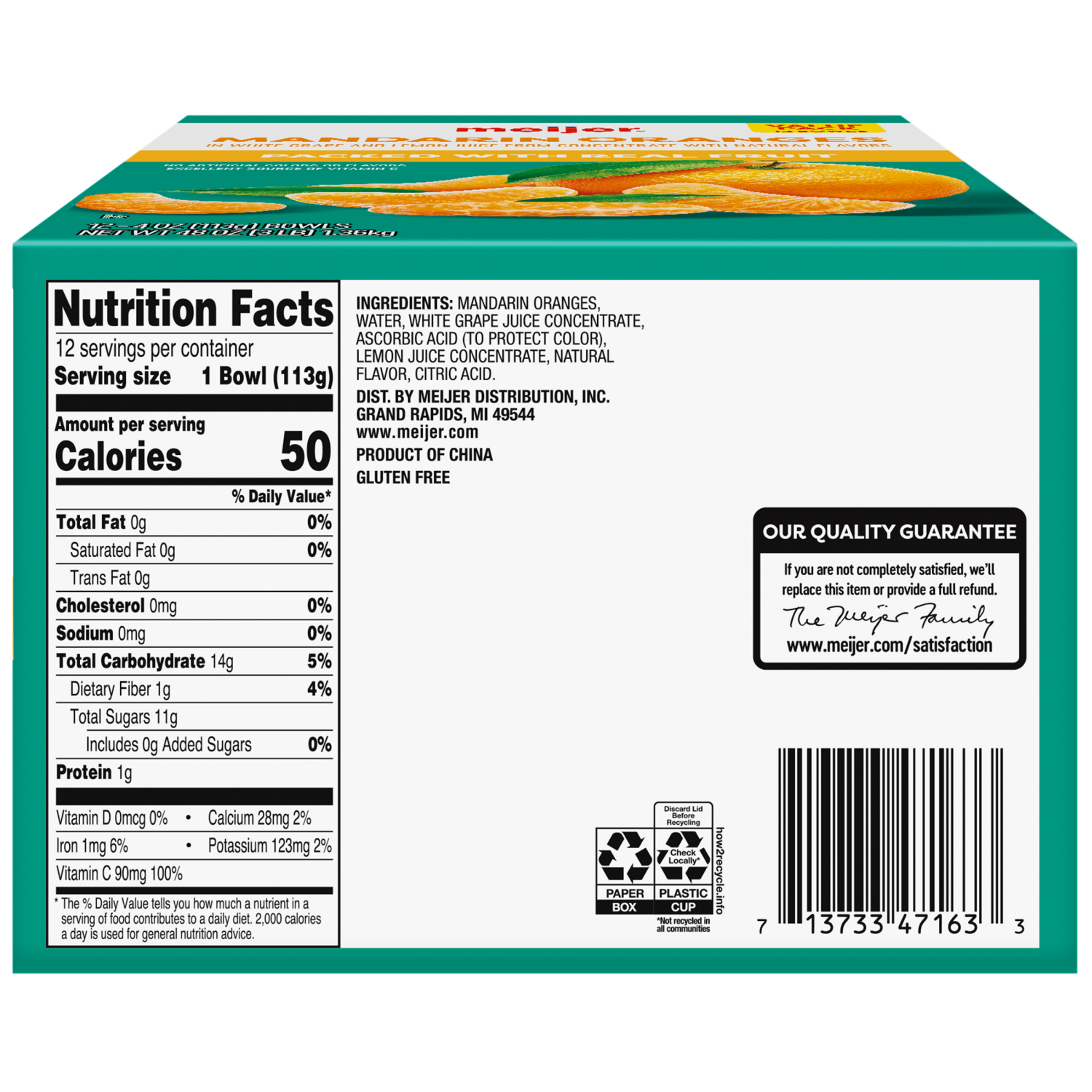 slide 2 of 7, Meijer Mandarin Oranges In 100% Fruit Juice 12/4Oz, 12 ct; 4 oz